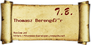 Thomasz Berengár névjegykártya